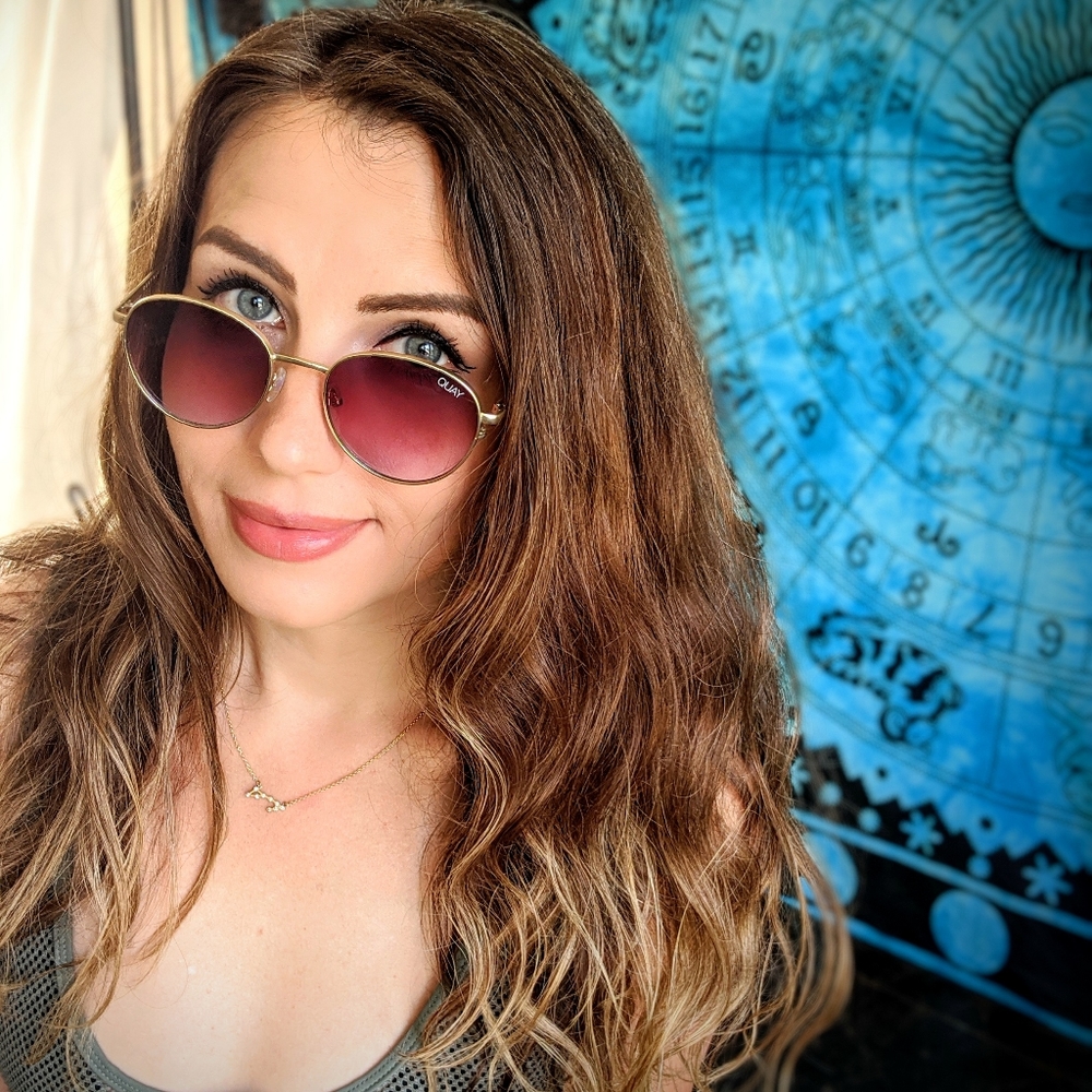 Quay crazy love purple gold metal round aviator - Picture 3 of 8